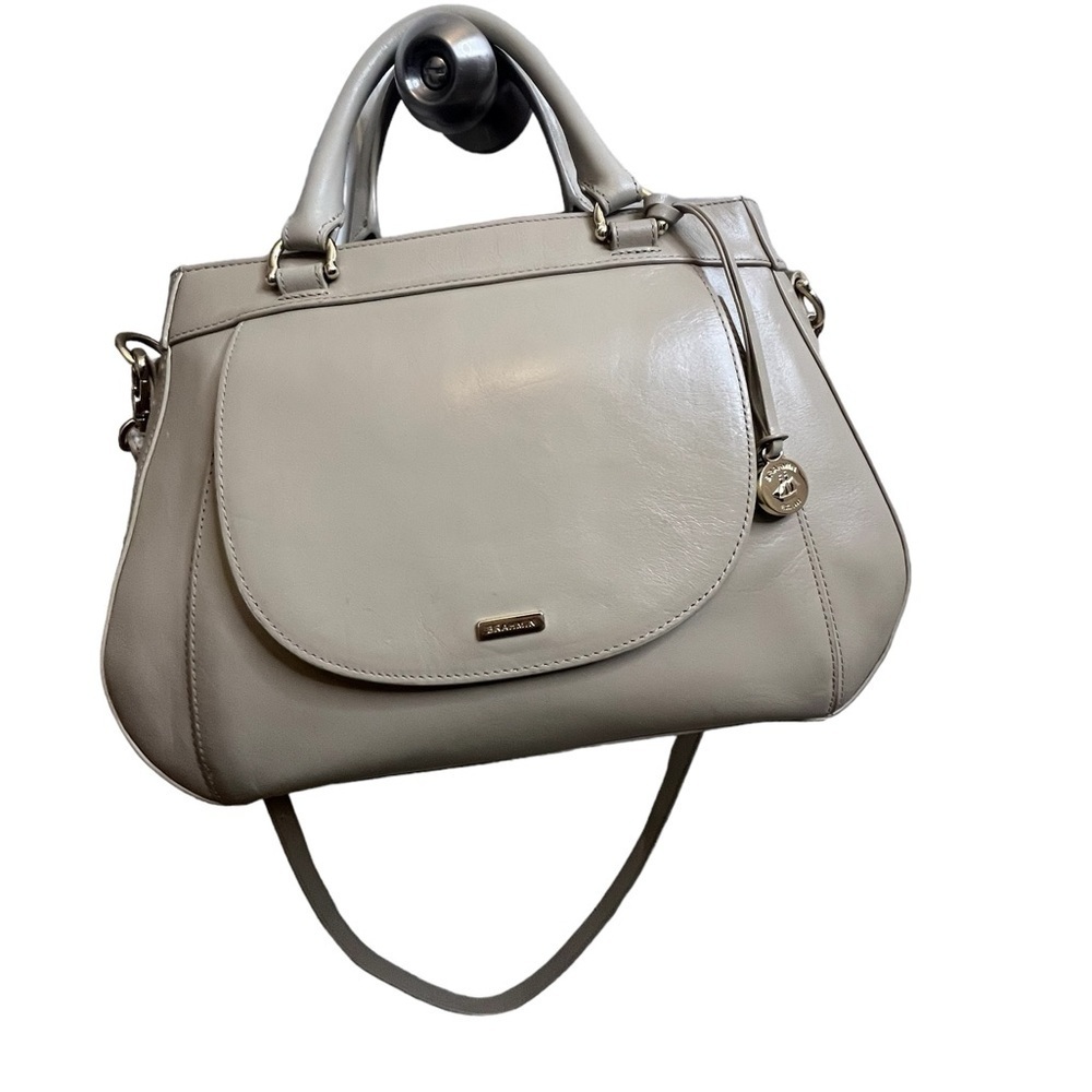 Brahmin Raelynn Satchel Sand Leather Beige gray bag